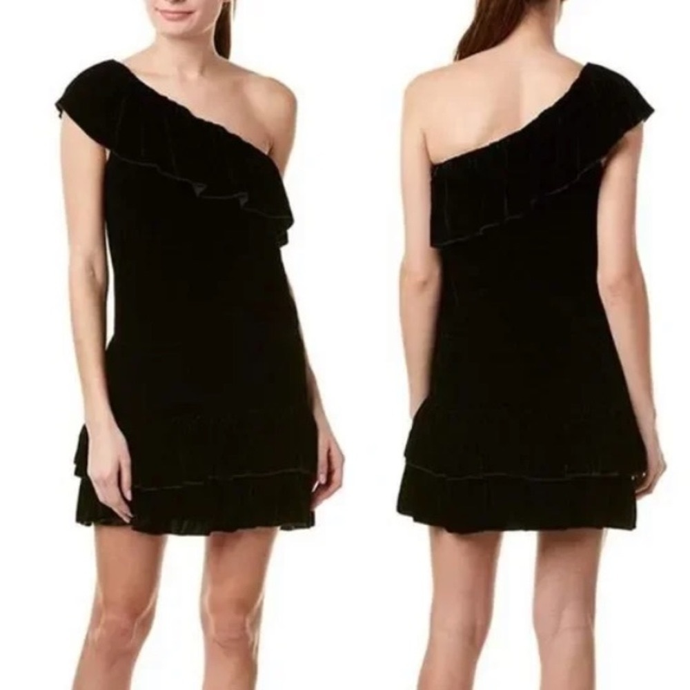 JOIE Kolda B Caviar Velvet One Shoulder Dress Size Large